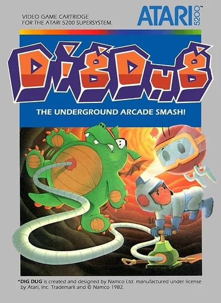 Dig Dug Atari 5200 Box Art