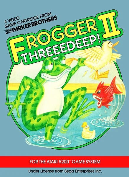 Frogger II: ThreeeDeep! Atari 5200 Box Art