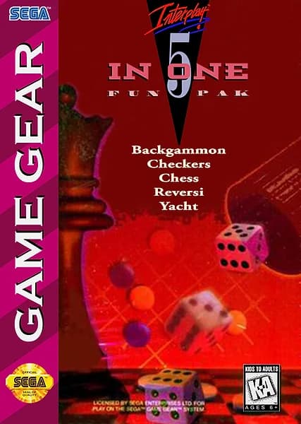 5 in 1 Fun Pak Sega Game Gear Box Art