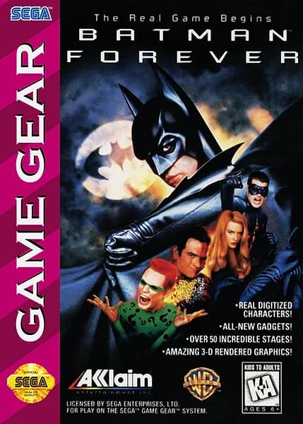 Batman Forever Sega Game Gear Box Art