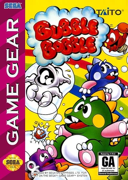 Bubble Bobble Sega Game Gear Box Art