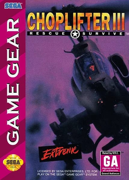 Choplifter III Sega Game Gear Box Art