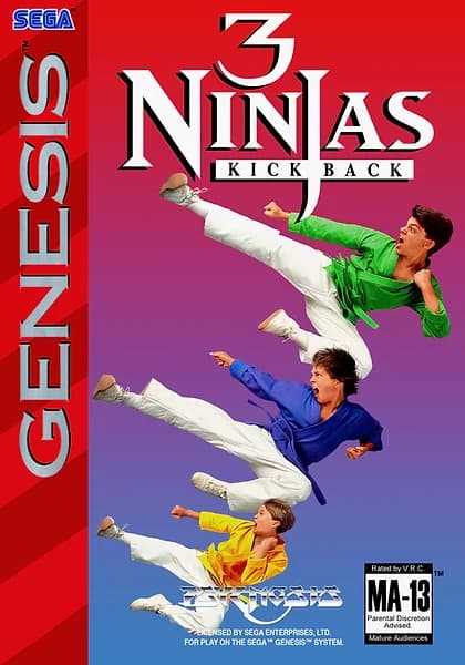 3 Ninjas Kick Back Sega Genesis Box Art