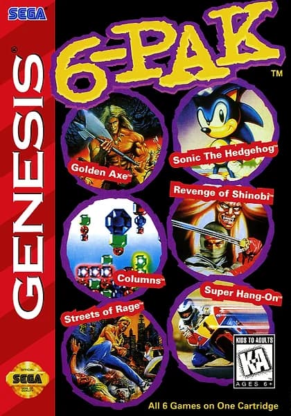 6-Pak Sega Genesis Box Art