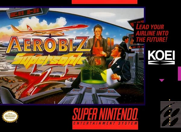 Aerobiz Supersonic Super Nintendo Box Art