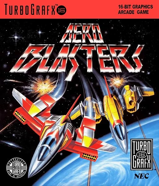 Aero Blasters TurboGrafx-16 Box Art